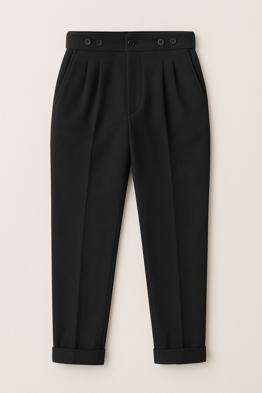 High Waist Pleated Men's Trousers