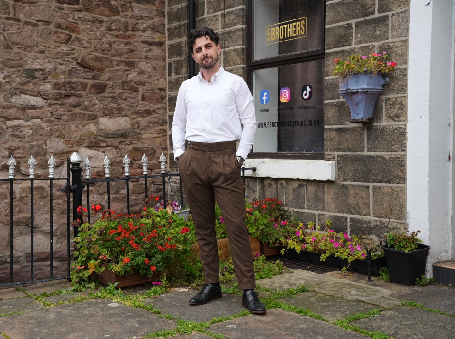 High Waist Pleated Men's Trousers