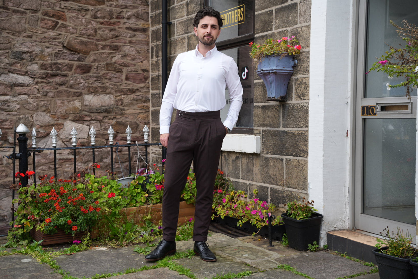 High Waist Pleated Men's Trousers