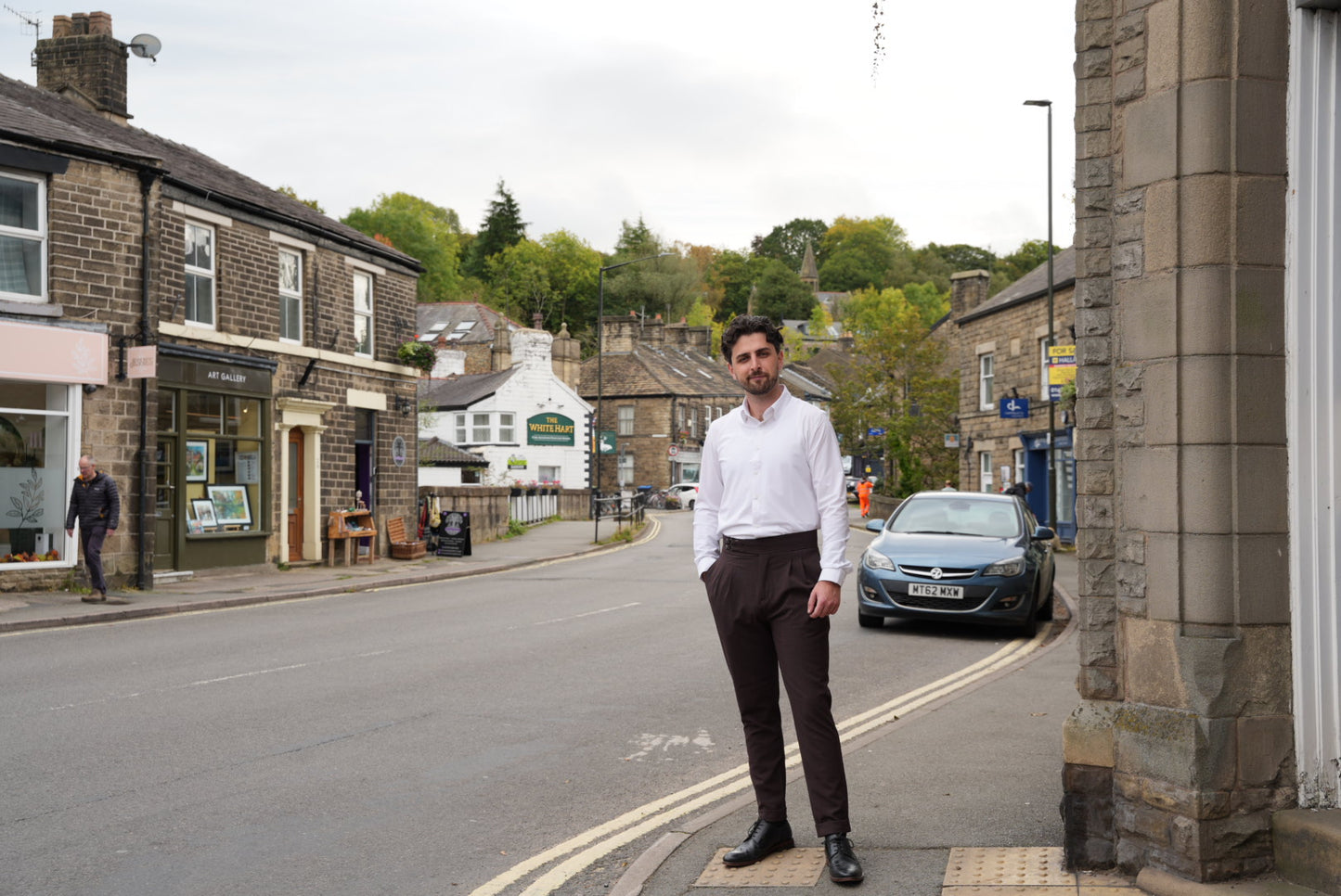 High Waist Pleated Men's Trousers