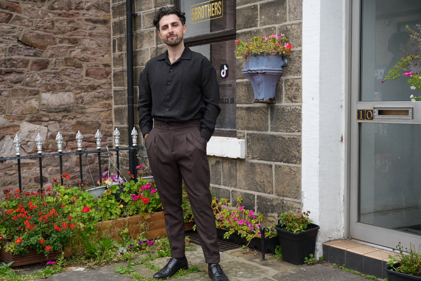 High Waist Pleated Men's Trousers