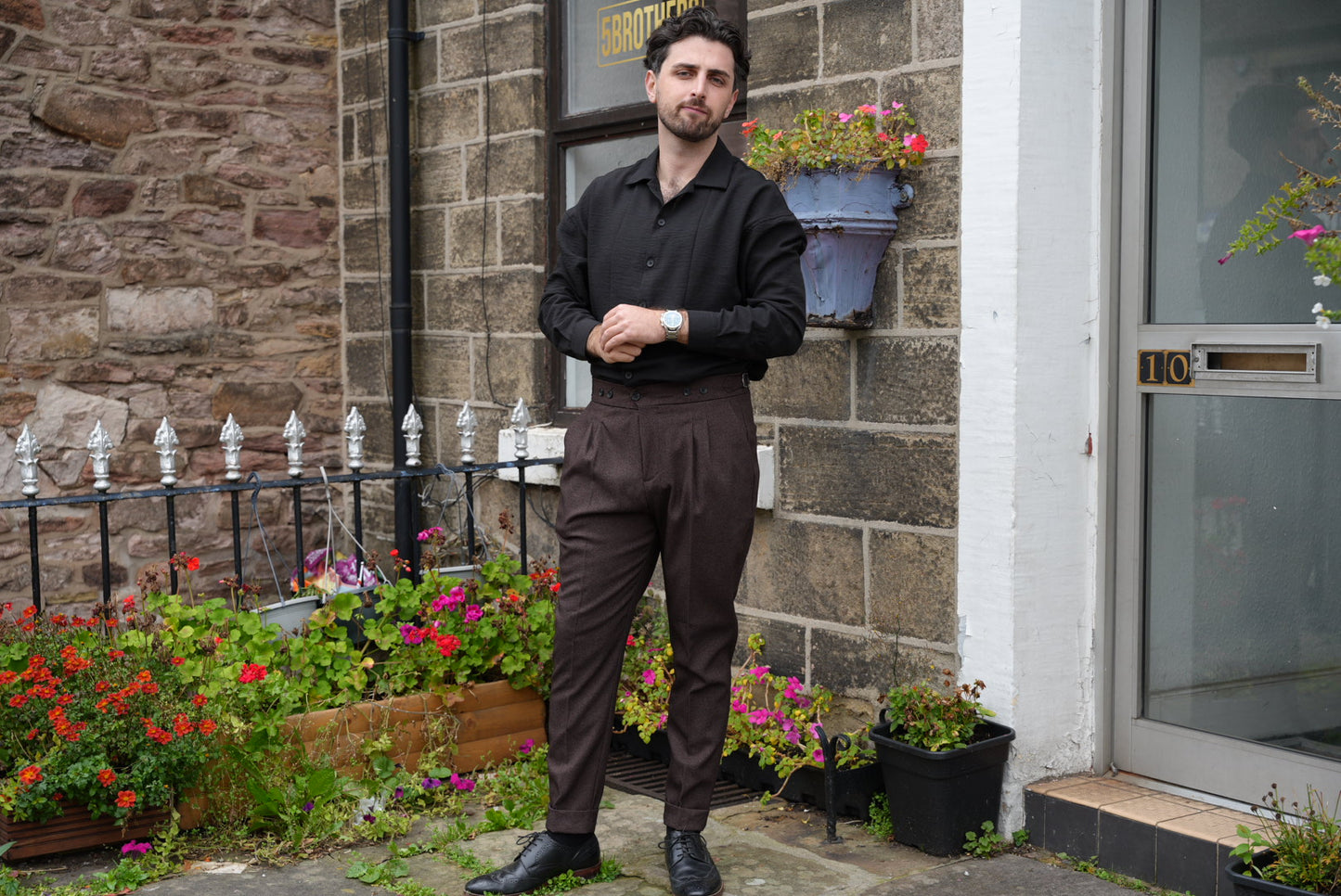 High Waist Pleated Men's Trousers