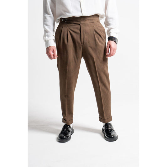 High Waist Pleated Men's Trousers