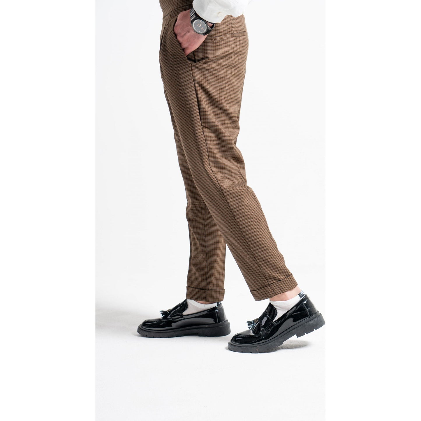 High Waist Pleated Men's Trousers