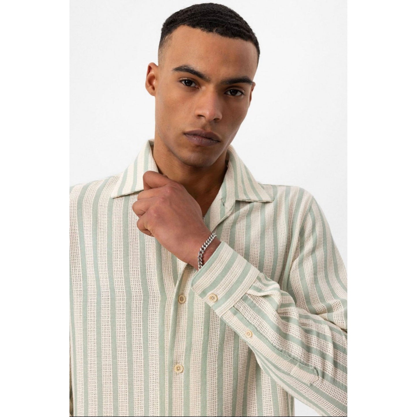 Striped Knitted Long Sleeve Men’s Shirt
