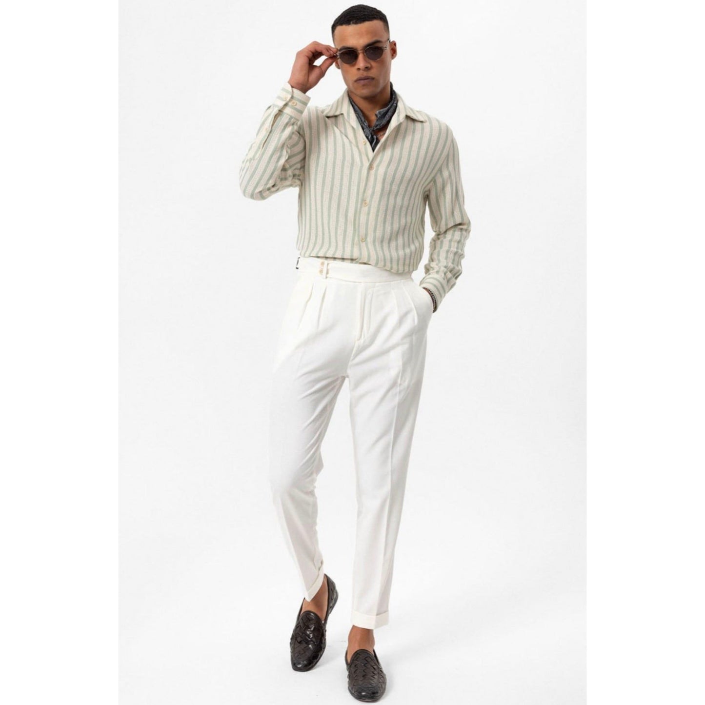 Striped Knitted Long Sleeve Men’s Shirt