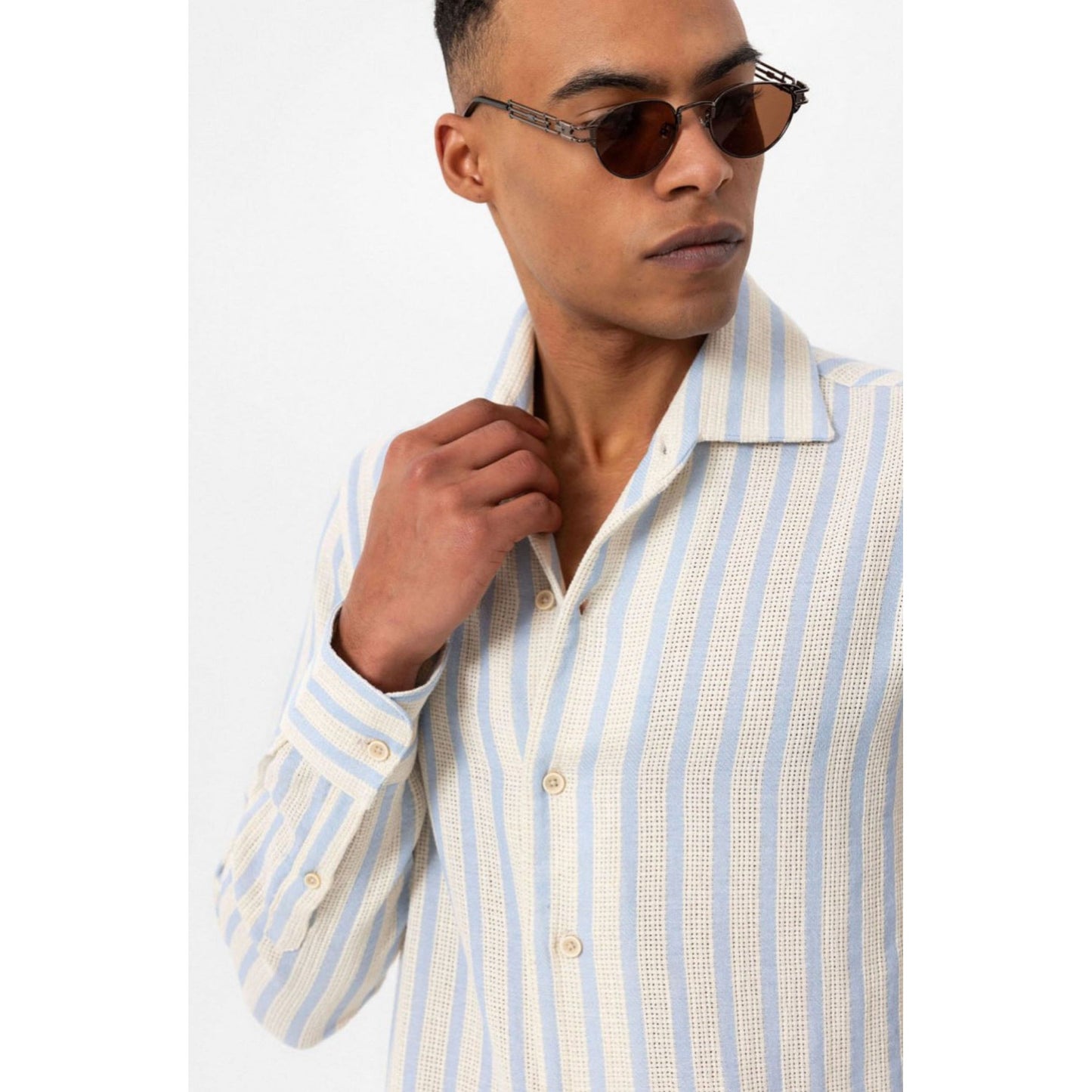 Striped Knitted Long Sleeve Men’s Shirt