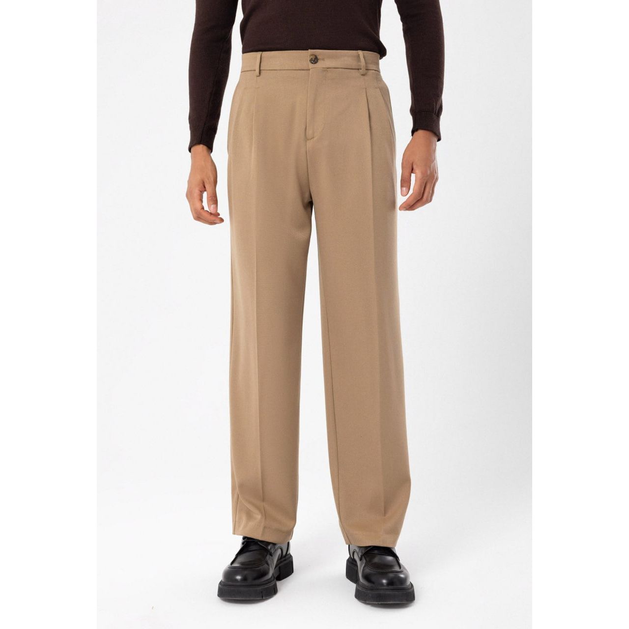 High Waist Pleated Comfortable Fit Men’s Trousers