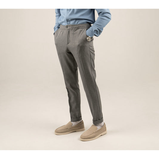 Elastic Waist Pleated Men's Trousers