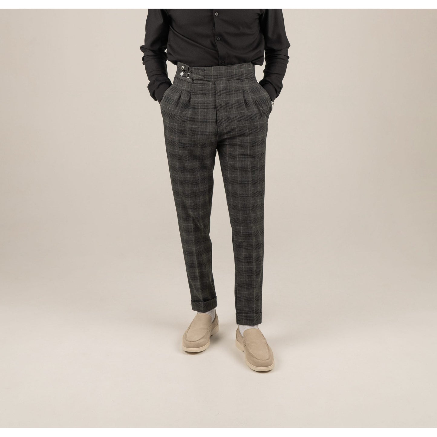 High Waist Pleated Men's Trousers