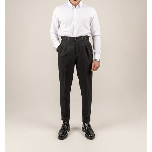 High Waist Pleated Men's Trousers
