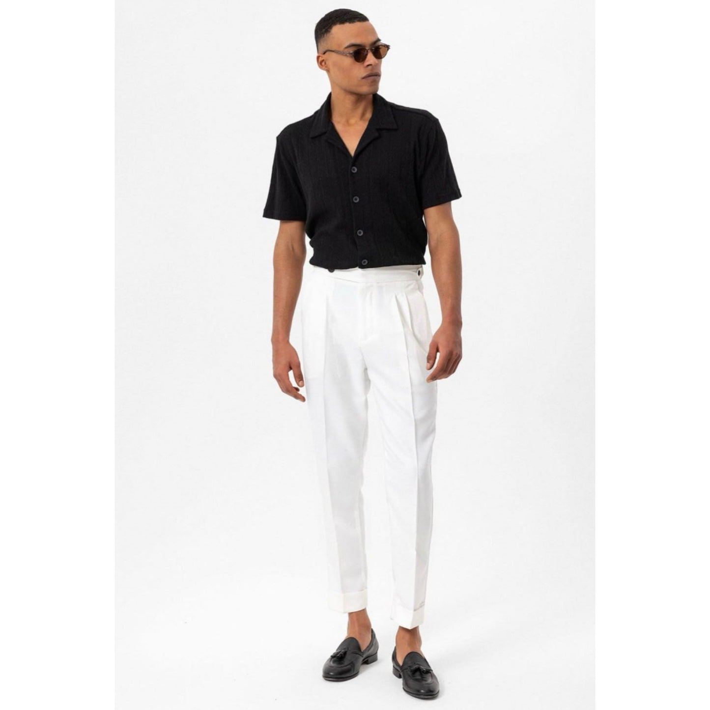 Collar Knitted Patterned Men's Shirt