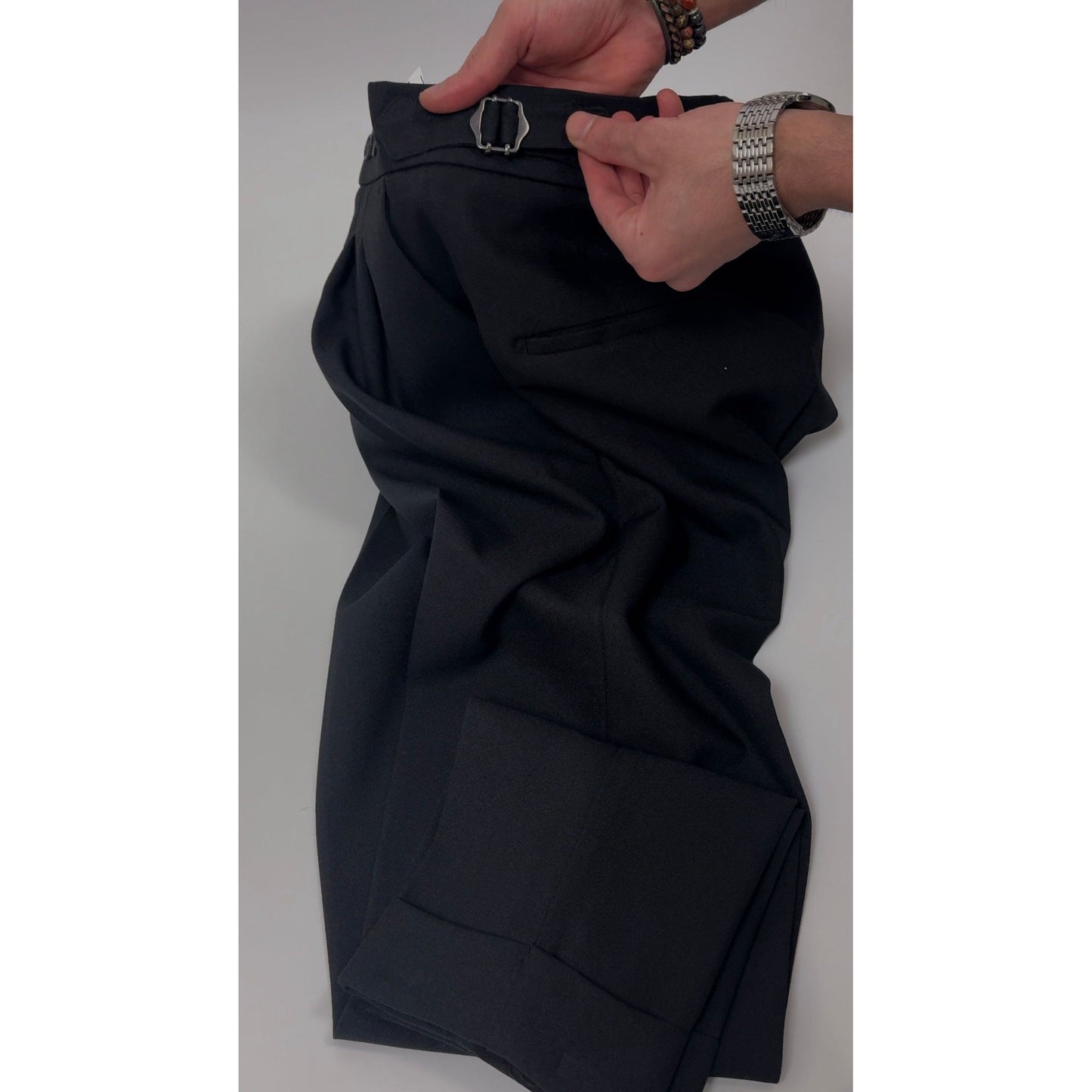 High Waist Pleated Men's Trousers