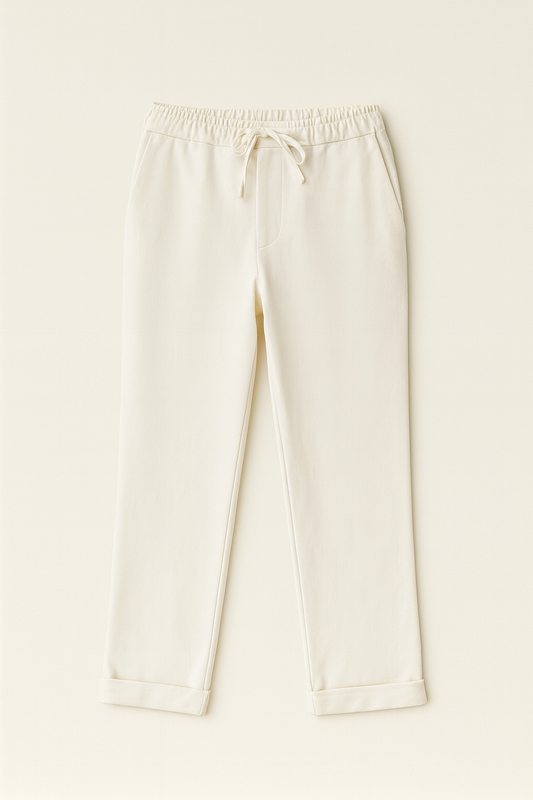 Elastic Waist Pleated Men's Trousers