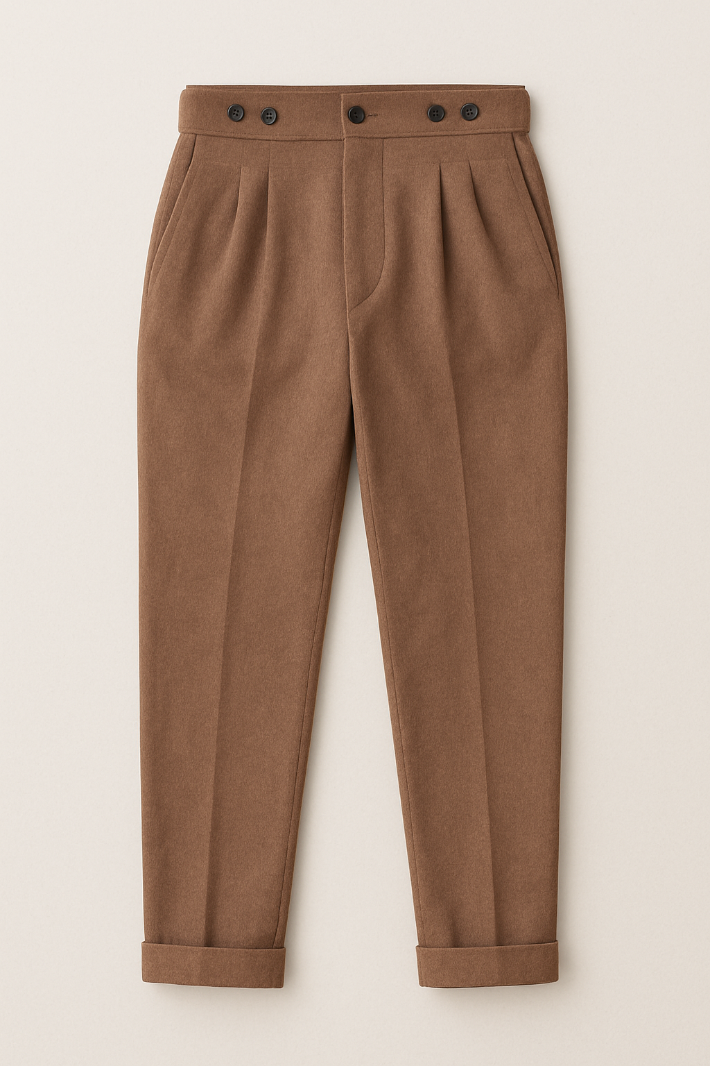 High Waist Pleated Men's Trousers