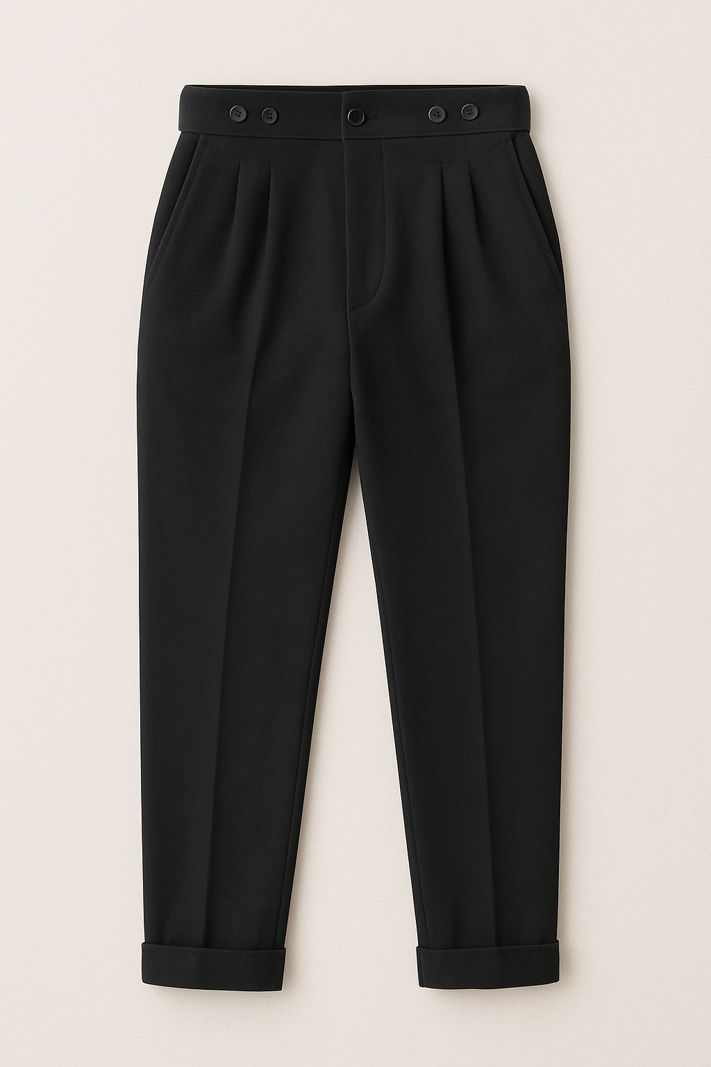 High Waist Pleated Men's Trousers