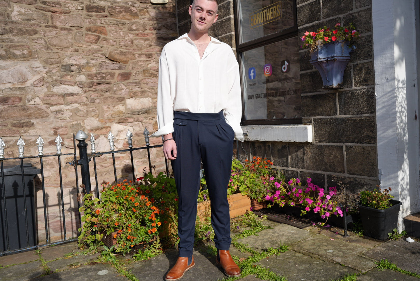 High Waist Pleated Trousers