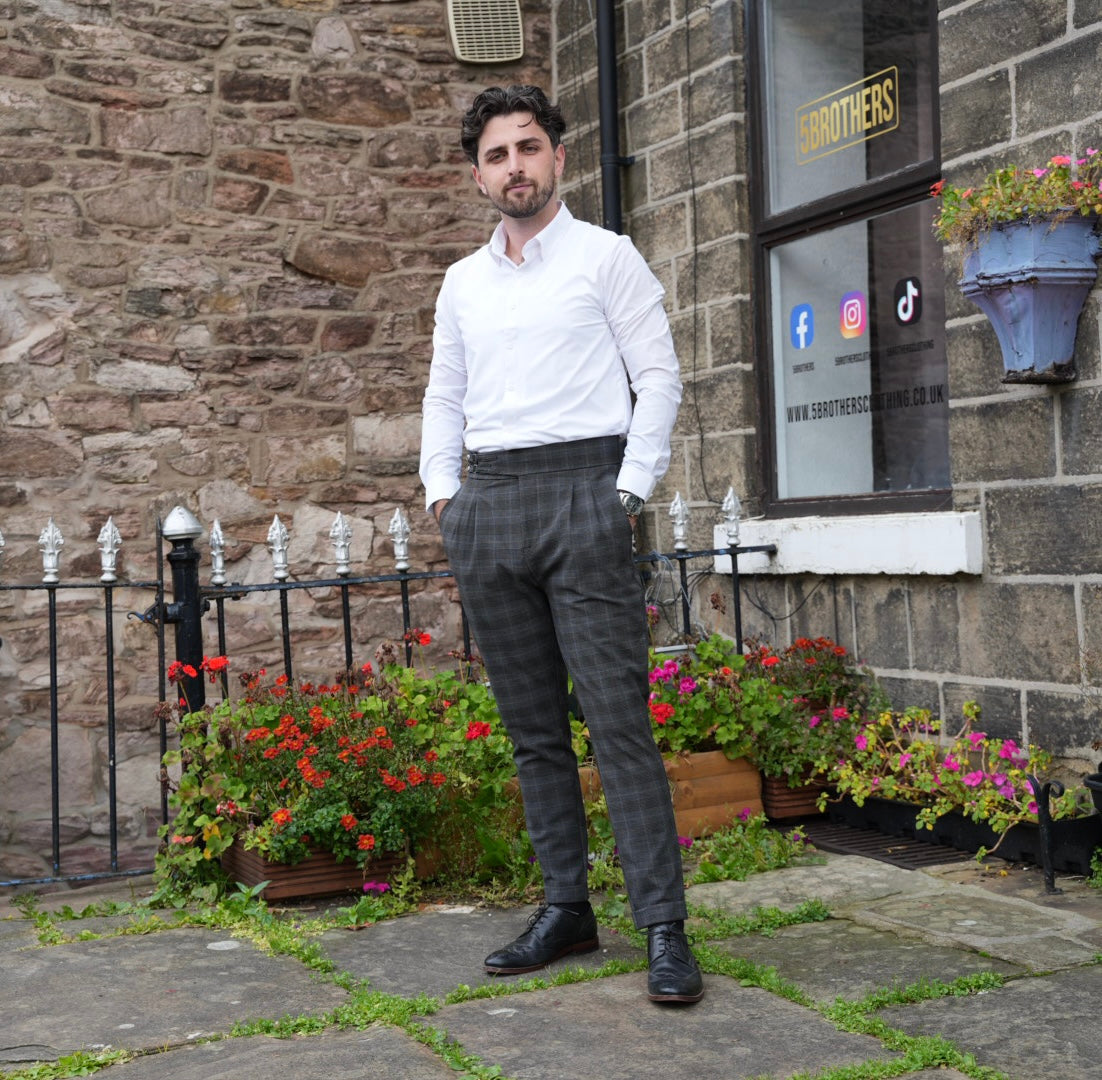 High Waist Pleated Men's Trousers