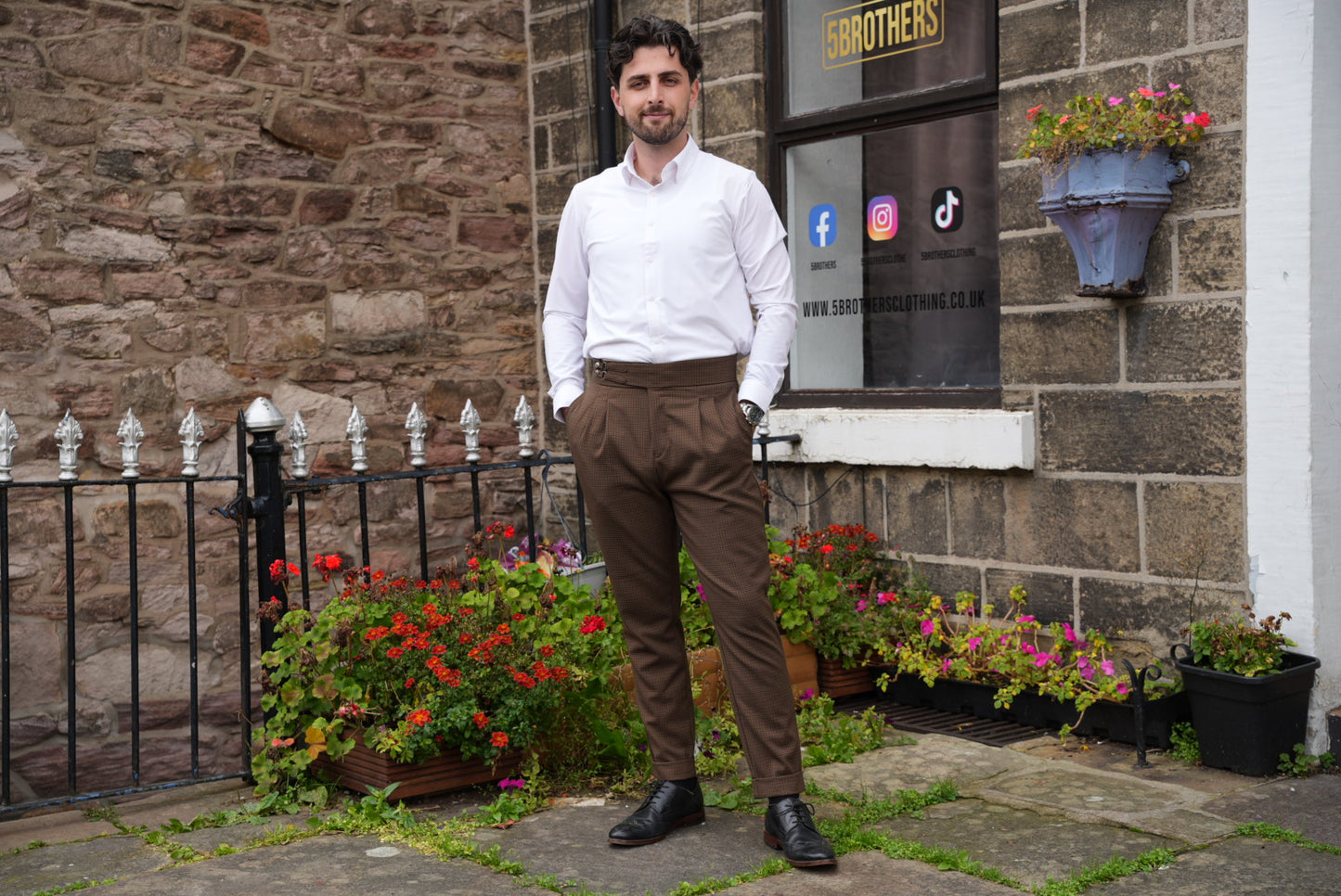 High Waist Pleated Men's Trousers