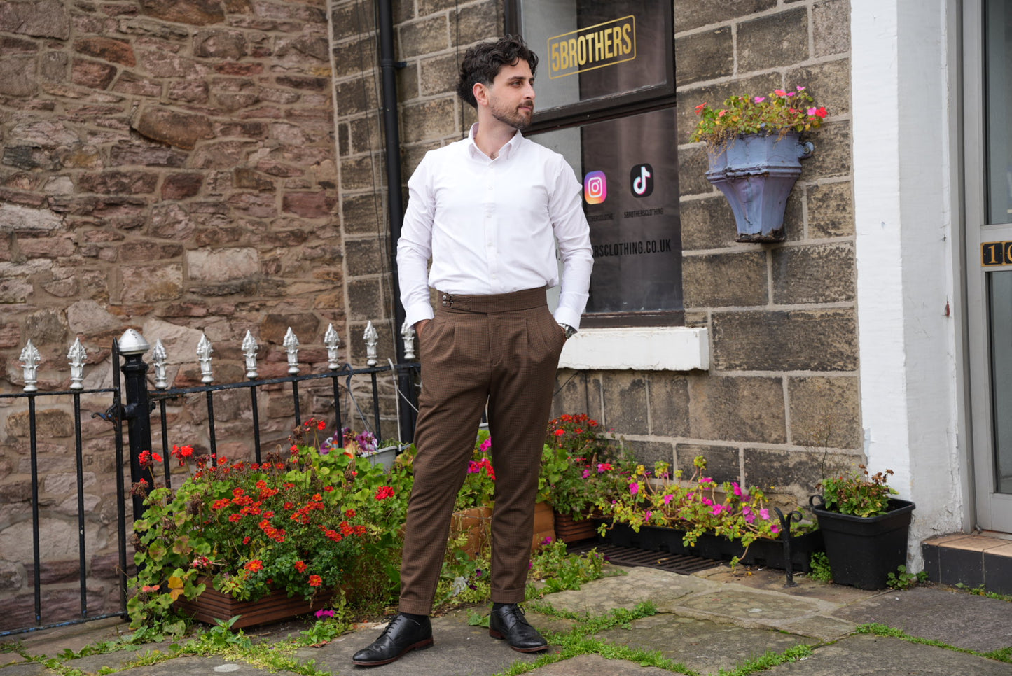 High Waist Pleated Men's Trousers