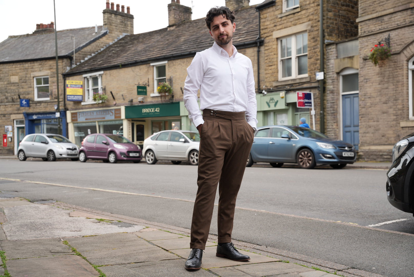 High Waist Pleated Men's Trousers