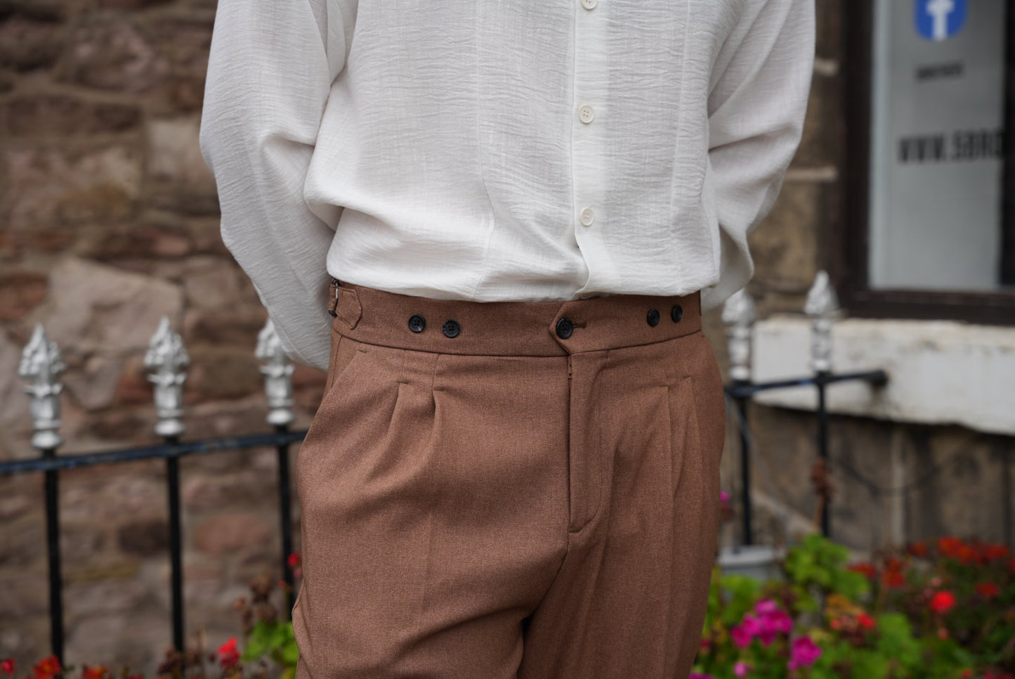 High Waist Pleated Men's Trousers
