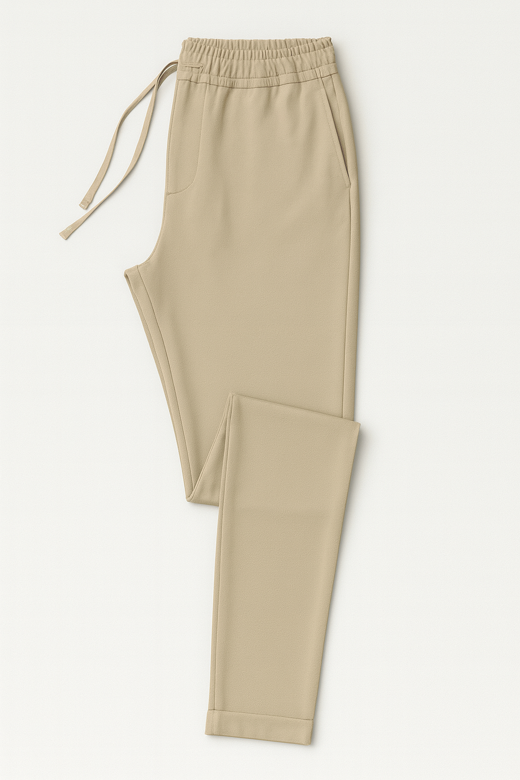 Elastic Waist Pleated Men's Trousers