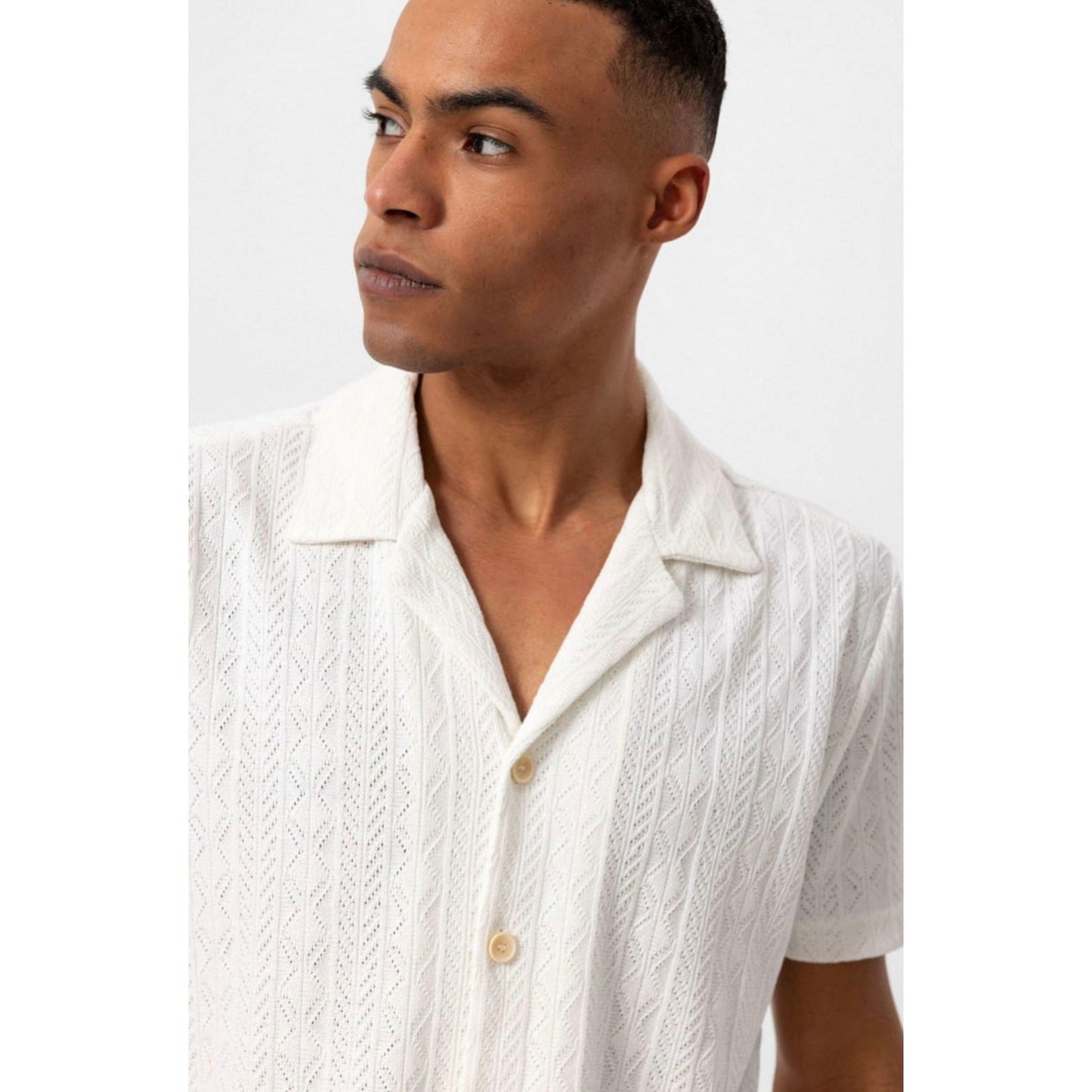 Collar Knitted Patterned Men's Shirt